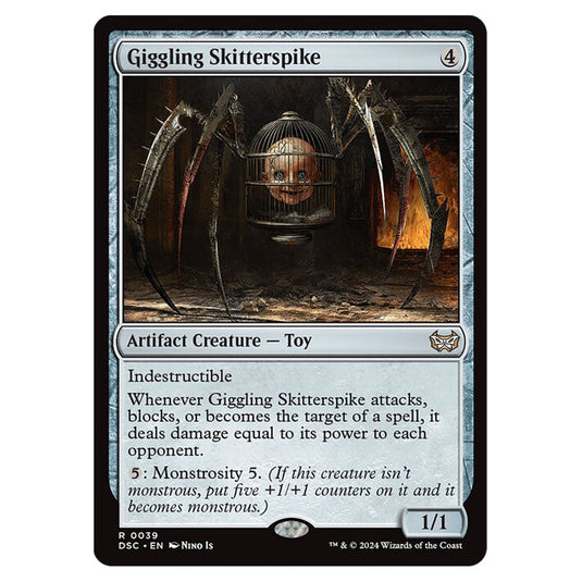 Giggling Skitterspike 039 card from the Magic The Gathering set Duskmourn: House of Horror Commander