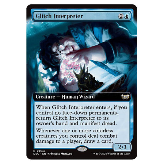 Glitch Interpreter 044 card from the Magic The Gathering set Duskmourn: House of Horror Commander