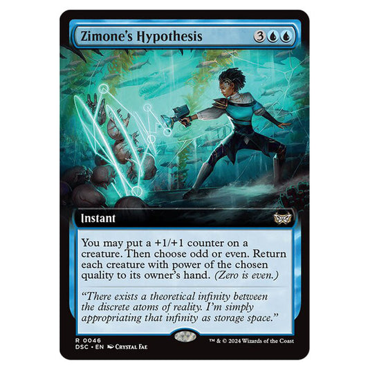 Zimone's Hypothesis 046 card from the Magic The Gathering set Duskmourn: House of Horror Commander