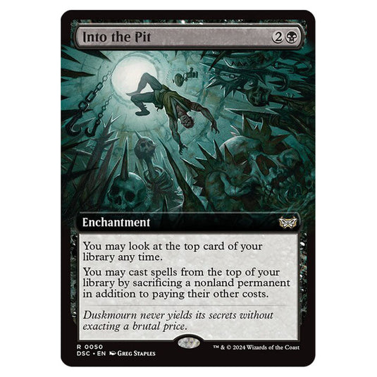 Into the Pit 050 card from the Magic The Gathering set Duskmourn: House of Horror Commander