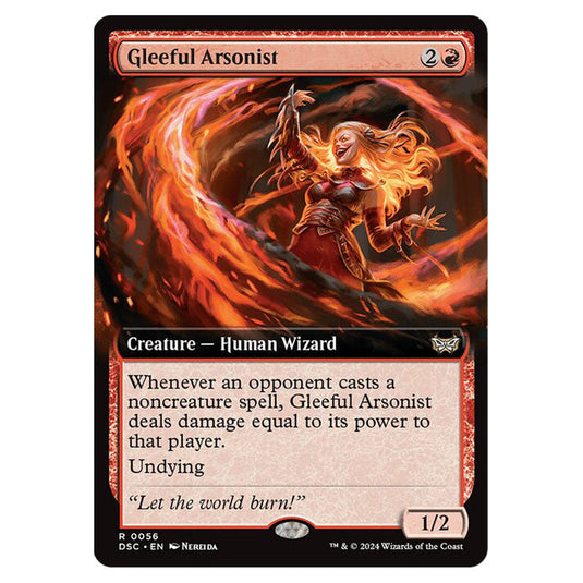 Gleeful Arsonist 056 card from the Magic The Gathering set Duskmourn: House of Horror Commander