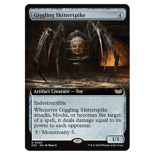 Giggling Skitterspike 066 card from the Magic The Gathering set Duskmourn: House of Horror Commander