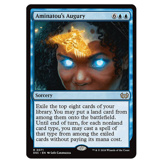 Aminatou's Augury 071 card from the Magic The Gathering set Duskmourn: House of Horror Commander