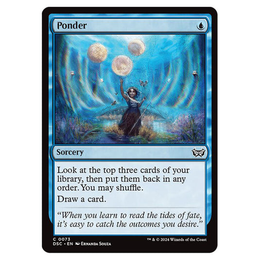 Ponder 073 card from the Magic The Gathering set Duskmourn: House of Horror Commander