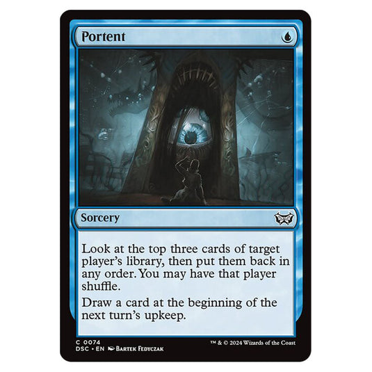 Portent 074 card from the Magic The Gathering set Duskmourn: House of Horror Commander