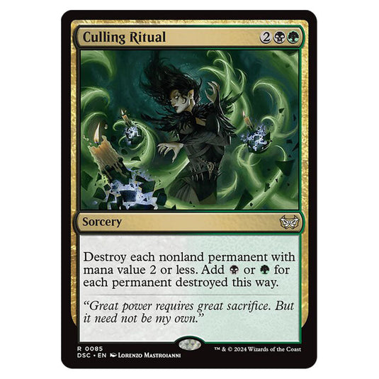 Culling Ritual 085 card from the Magic The Gathering set Duskmourn: House of Horror Commander