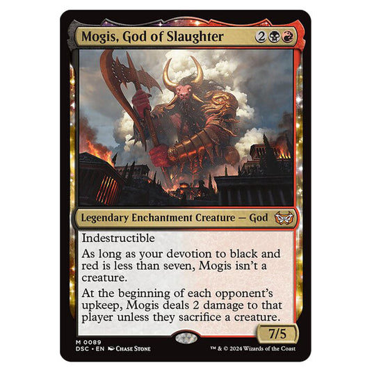 Mogis, God of Slaughter 089 card from the Magic The Gathering set Duskmourn: House of Horror Commander