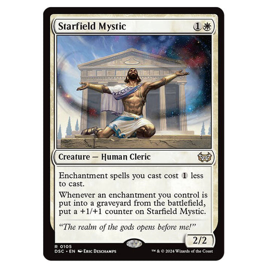 Starfield Mystic 105 card from the Magic The Gathering set Duskmourn: House of Horror Commander