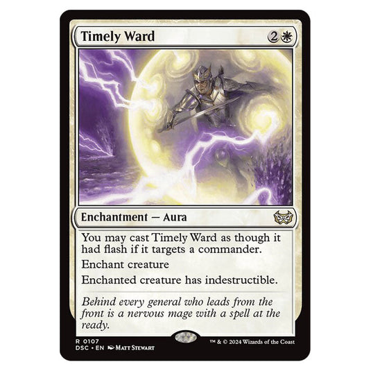 Timely Ward 107 card from the Magic The Gathering set Duskmourn: House of Horror Commander