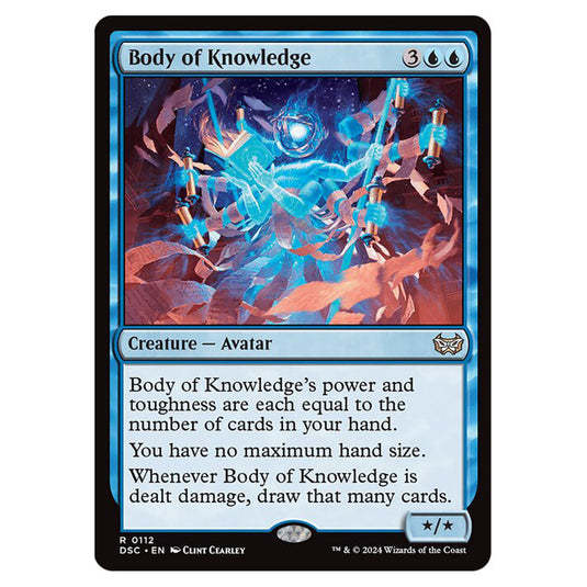 Body of Knowledge 112 card from the Magic The Gathering set Duskmourn: House of Horror Commander