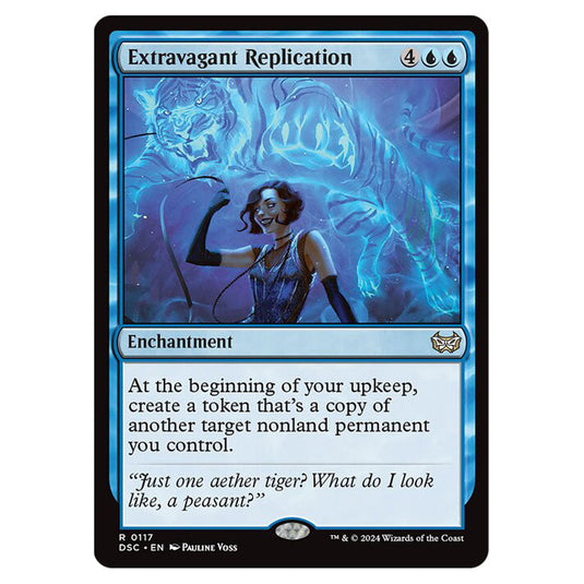 Extravagant Replication 117 card from the Magic The Gathering set Duskmourn: House of Horror Commander