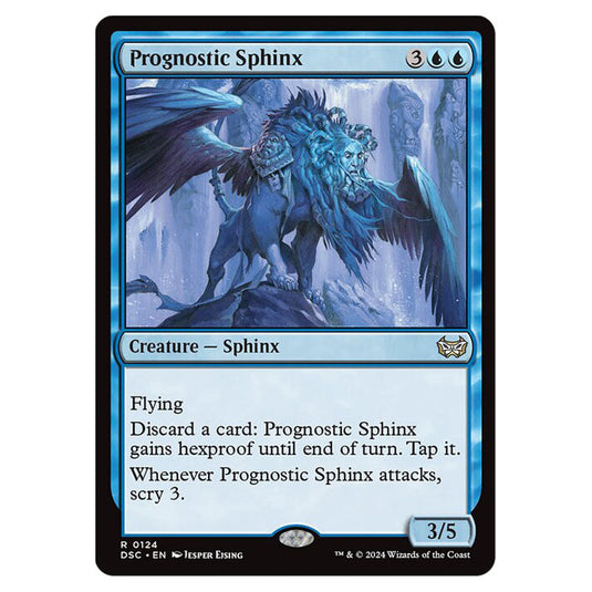 Prognostic Sphinx 124 card from the Magic The Gathering set Duskmourn: House of Horror Commander