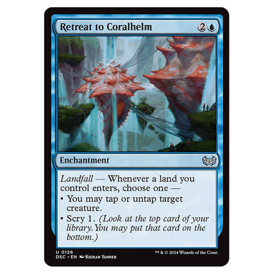 Retreat to Coralhelm 126 card from the Magic The Gathering set Duskmourn: House of Horror Commander