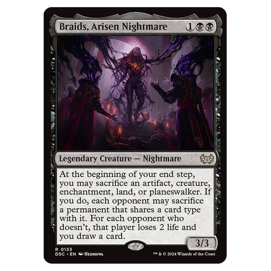 Braids, Arisen Nightmare 133 card from the Magic The Gathering set Duskmourn: House of Horror Commander