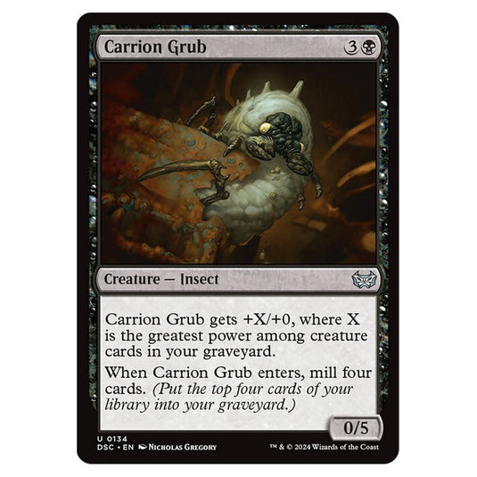 Carrion Grub 134 card from the Magic The Gathering set Duskmourn: House of Horror Commander