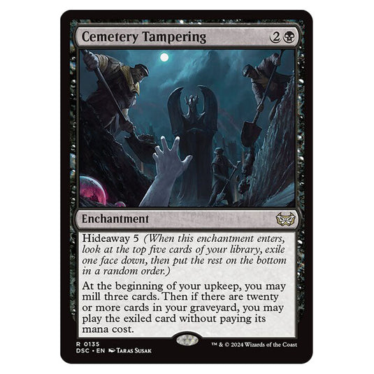 Cemetery Tampering 135 card from the Magic The Gathering set Duskmourn: House of Horror Commander