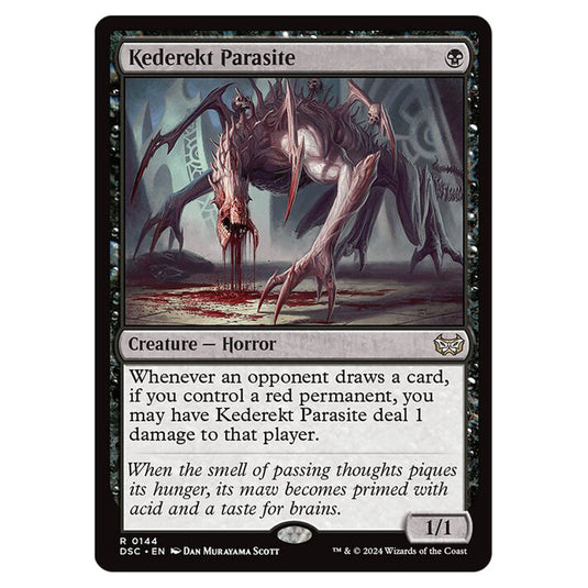 Kederekt Parasite 144 card from the Magic The Gathering set Duskmourn: House of Horror Commander