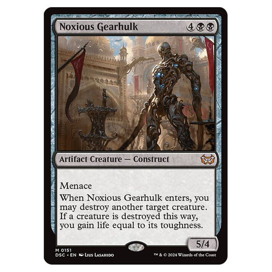 Noxious Gearhulk 151 card from the Magic The Gathering set Duskmourn: House of Horror Commander