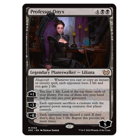 Professor Onyx 153 card from the Magic The Gathering set Duskmourn: House of Horror Commander