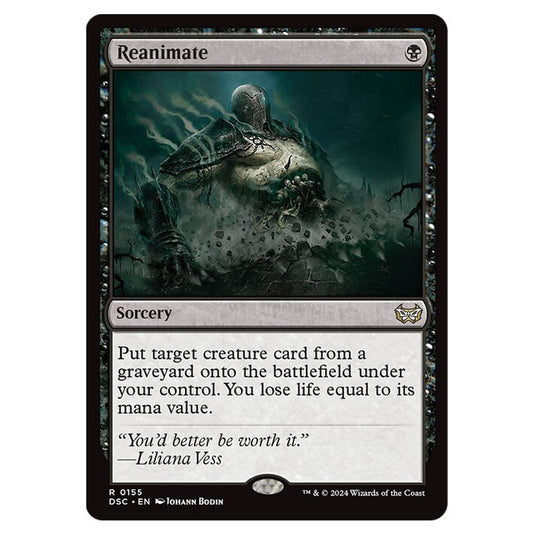 Reanimate 155 card from the Magic The Gathering set Duskmourn: House of Horror Commander