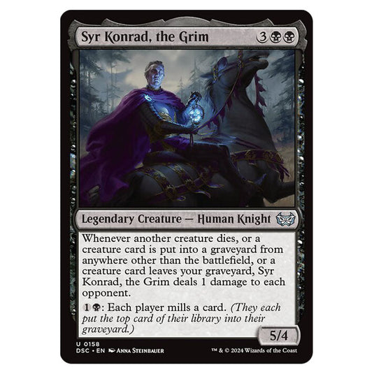 Syr Konrad, the Grim 158 card from the Magic The Gathering set Duskmourn: House of Horror Commander