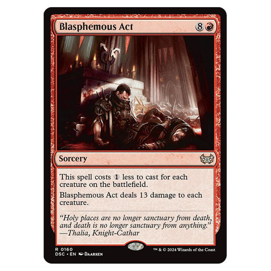 Blasphemous Act 160 card from the Magic The Gathering set Duskmourn: House of Horror Commander