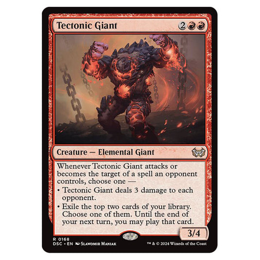 Tectonic Giant 168 card from the Magic The Gathering set Duskmourn: House of Horror Commander