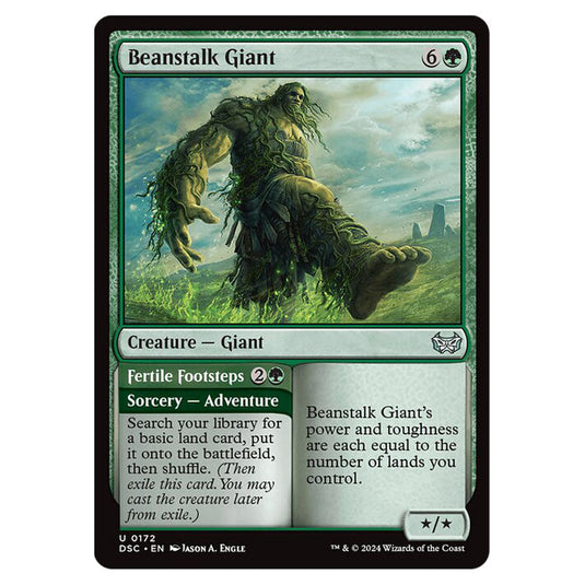 Beanstalk Giant // Fertile Footsteps 172 card from the Magic The Gathering set Duskmourn: House of Horror Commander