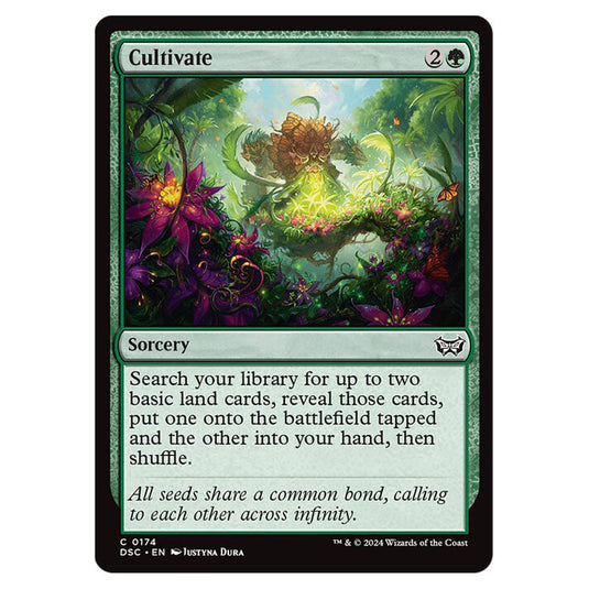 Cultivate 174 card from the Magic The Gathering set Duskmourn: House of Horror Commander