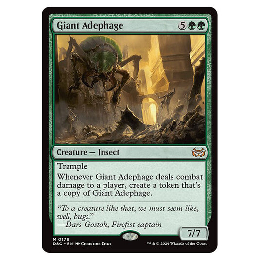 Giant Adephage 179 card from the Magic The Gathering set Duskmourn: House of Horror Commander