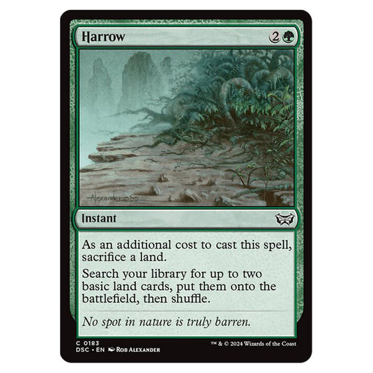 Harrow 183 card from the Magic The Gathering set Duskmourn: House of Horror Commander