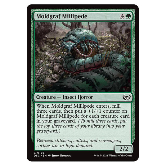 Moldgraf Millipede 188 card from the Magic The Gathering set Duskmourn: House of Horror Commander