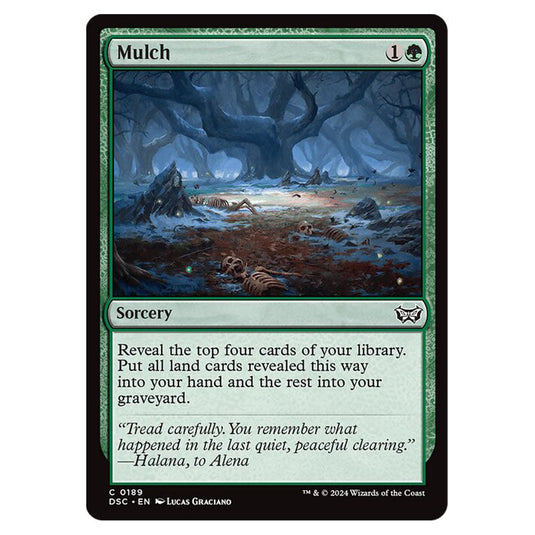 Mulch 189 card from the Magic The Gathering set Duskmourn: House of Horror Commander