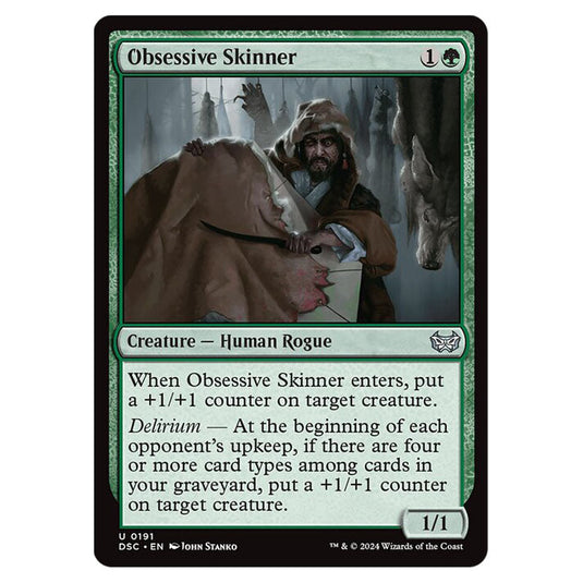 Obsessive Skinner 191 card from the Magic The Gathering set Duskmourn: House of Horror Commander