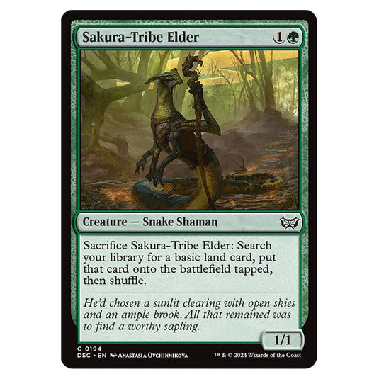 Sakura-Tribe Elder 194 card from the Magic The Gathering set Duskmourn: House of Horror Commander