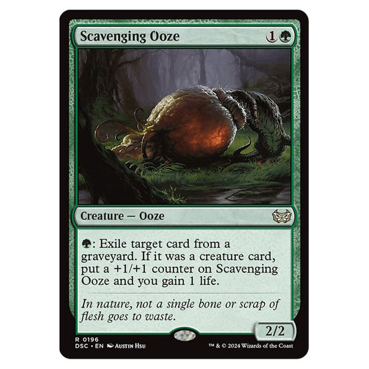 Scavenging Ooze 196 card from the Magic The Gathering set Duskmourn: House of Horror Commander