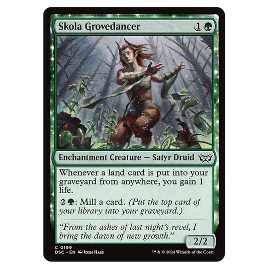 Skola Grovedancer 199 card from the Magic The Gathering set Duskmourn: House of Horror Commander