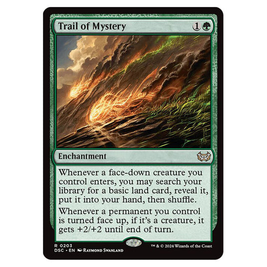 Trail of Mystery 203 card from the Magic The Gathering set Duskmourn: House of Horror Commander