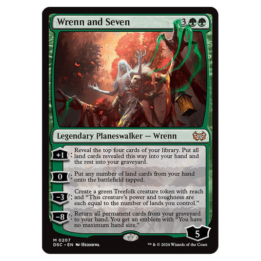 Wrenn and Seven 207 card from the Magic The Gathering set Duskmourn: House of Horror Commander