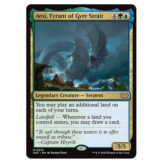 Aesi, Tyrant of Gyre Strait 210 card from the Magic The Gathering set Duskmourn: House of Horror Commander