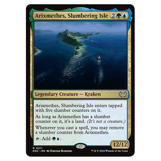 Arixmethes, Slumbering Isle 211 card from the Magic The Gathering set Duskmourn: House of Horror Commander