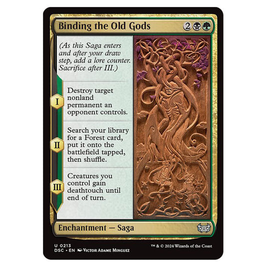 Binding the Old Gods 213 card from the Magic The Gathering set Duskmourn: House of Horror Commander