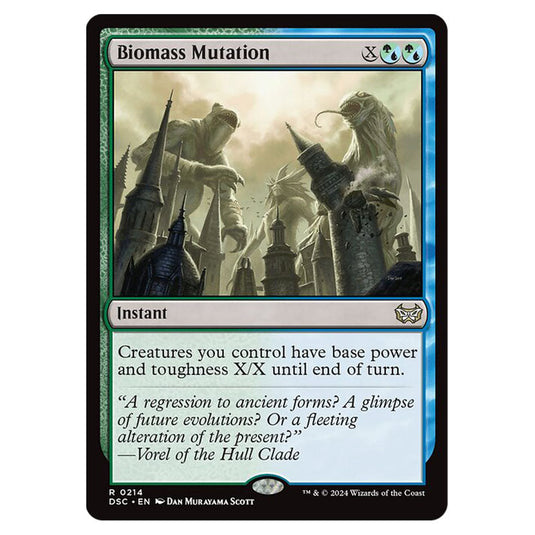 Biomass Mutation 214 card from the Magic The Gathering set Duskmourn: House of Horror Commander