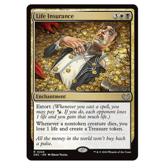 Life Insurance 224 card from the Magic The Gathering set Duskmourn: House of Horror Commander