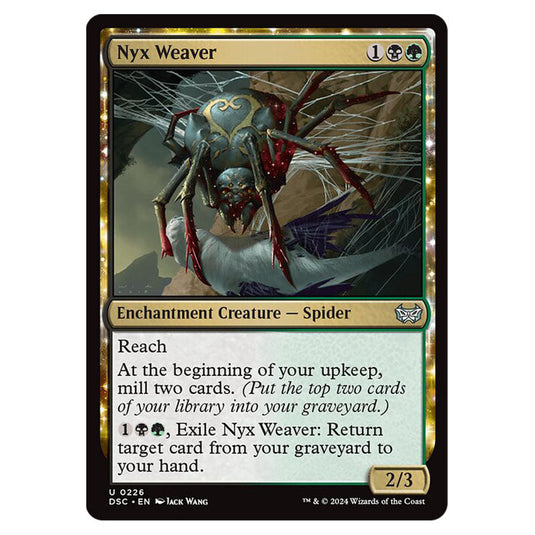 Nyx Weaver 226 card from the Magic The Gathering set Duskmourn: House of Horror Commander