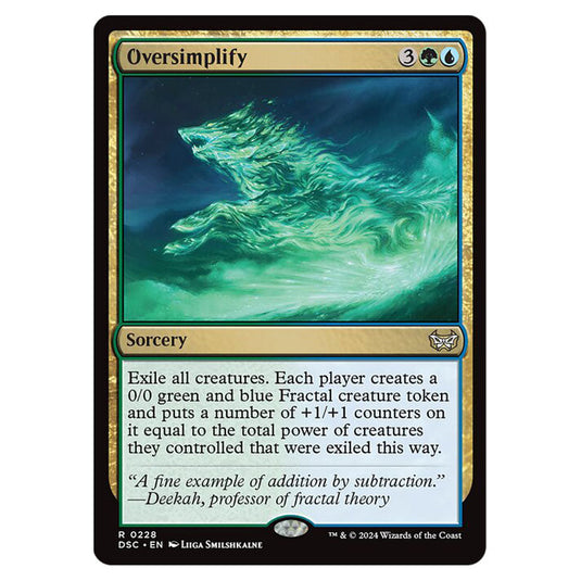 Oversimplify 228 card from the Magic The Gathering set Duskmourn: House of Horror Commander