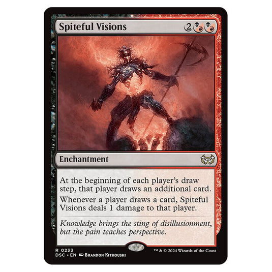 Spiteful Visions 233 card from the Magic The Gathering set Duskmourn: House of Horror Commander