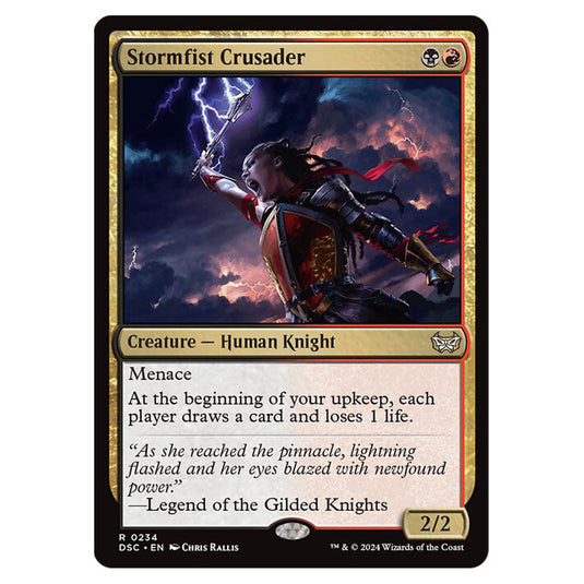 Stormfist Crusader 234 card from the Magic The Gathering set Duskmourn: House of Horror Commander