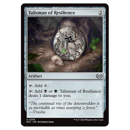 Talisman of Resilience 255 card from the Magic The Gathering set Duskmourn: House of Horror Commander