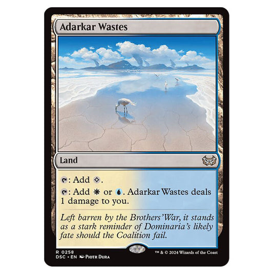 Adarkar Wastes 258 card from the Magic The Gathering set Duskmourn: House of Horror Commander